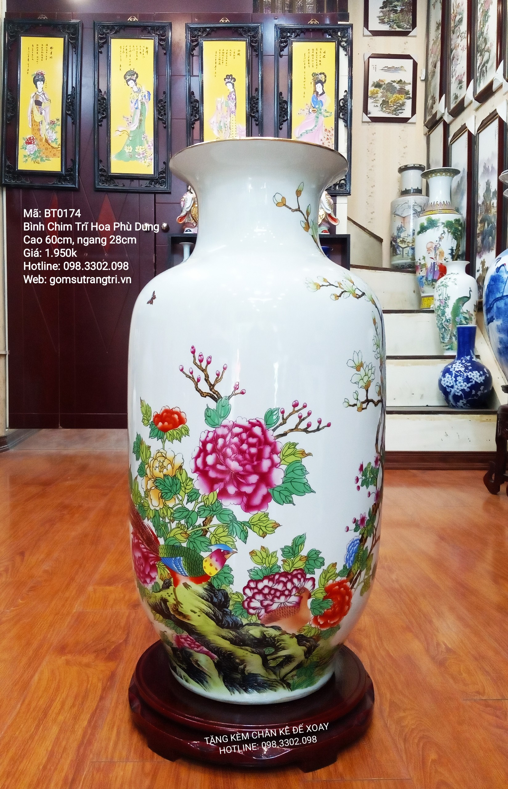 Bình Cắm Hoa Chim Trĩ Hoa Phù Dung